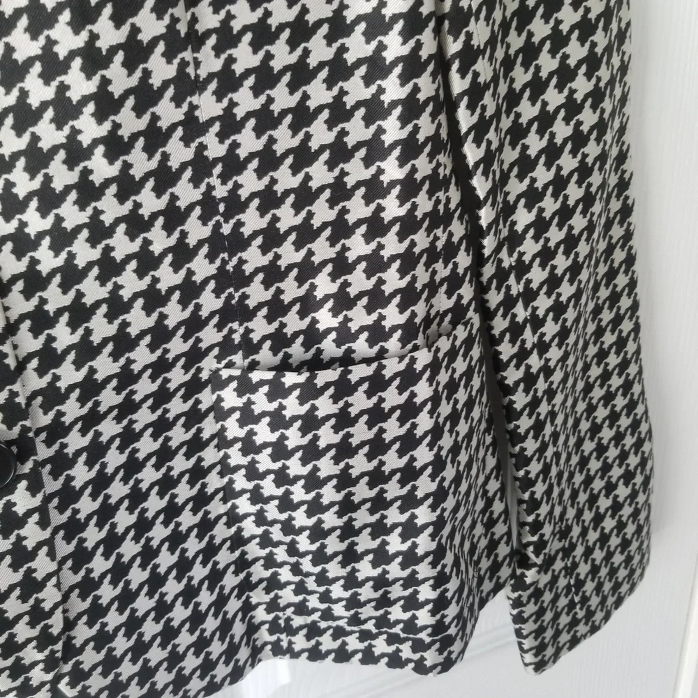 Ralph Lauren Silk Black & White Houndstooth Jacket - Picture 7 of 9
